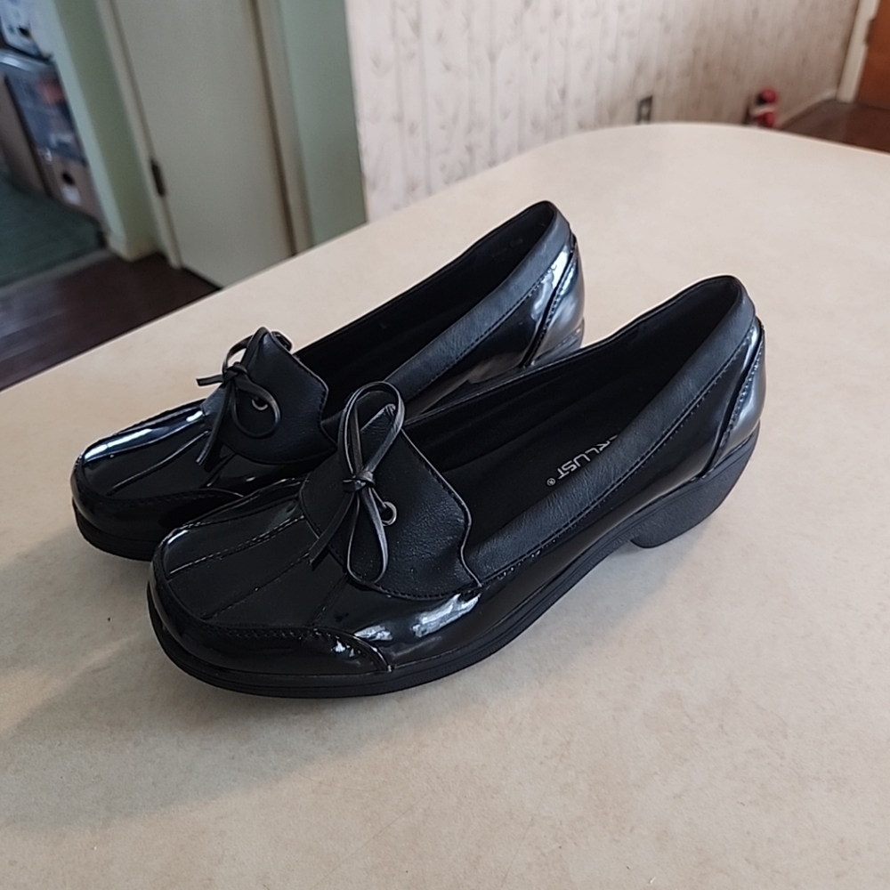 NEW Wanderlust Women's Sz 6.5W Black Vegan Patent Leather Topsider Duck Shoes - Picture 11 of 11